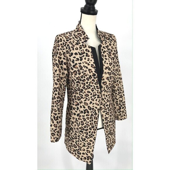 FloryDay‎ Blazer/Suit Womens Leopard Print Long Sleeve Open Front Size Small - Picture 5 of 10